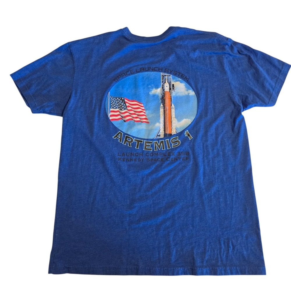 NASA Artemis 1 T-Shirt Kennedy Space Center Launch Complex 39B Blue Large